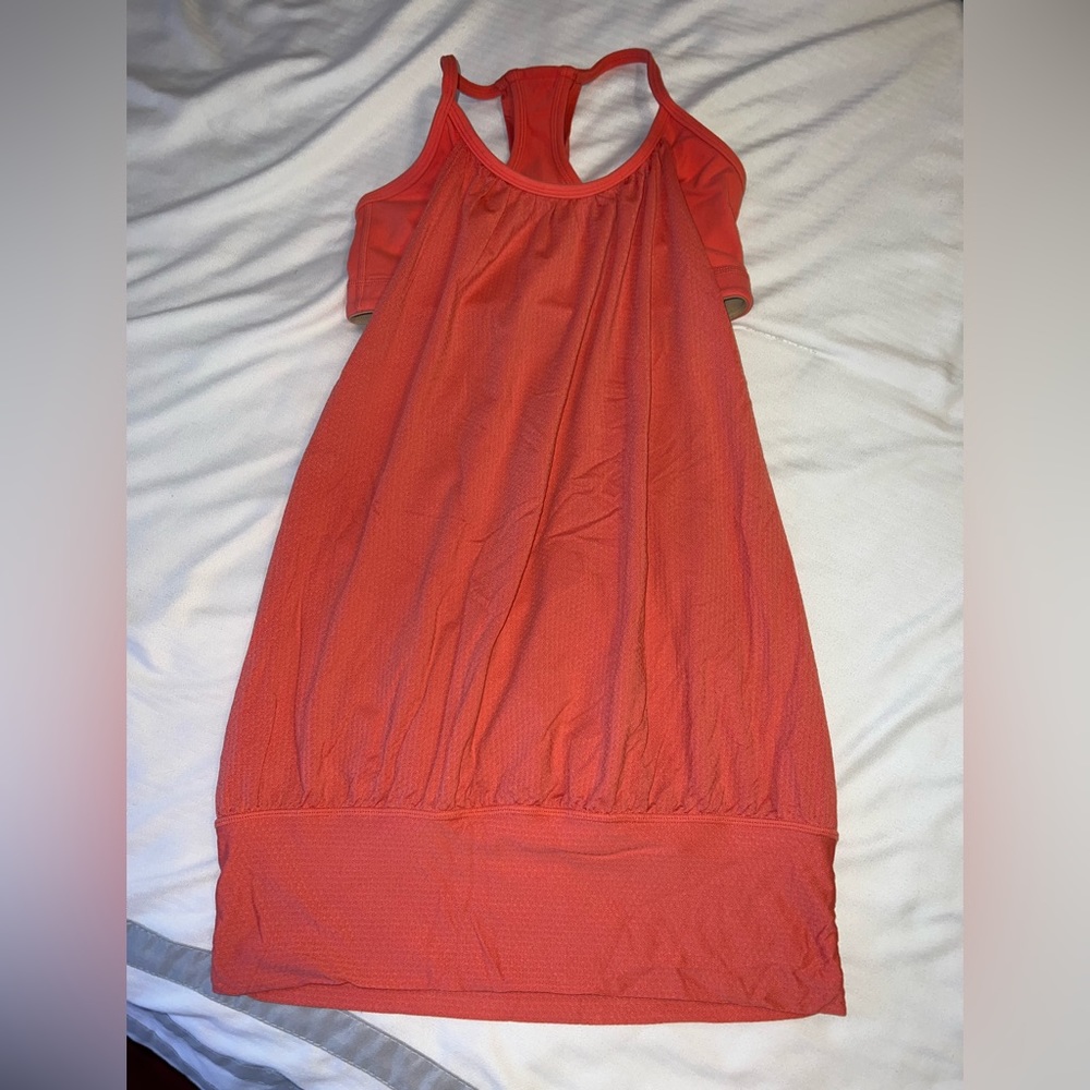 Lululemon Orange Tank Top with a Built-in Bra